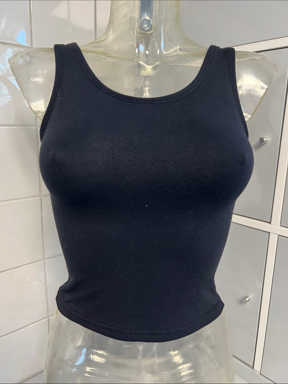 Basic Black Cotton Lycra Tank M NWOT